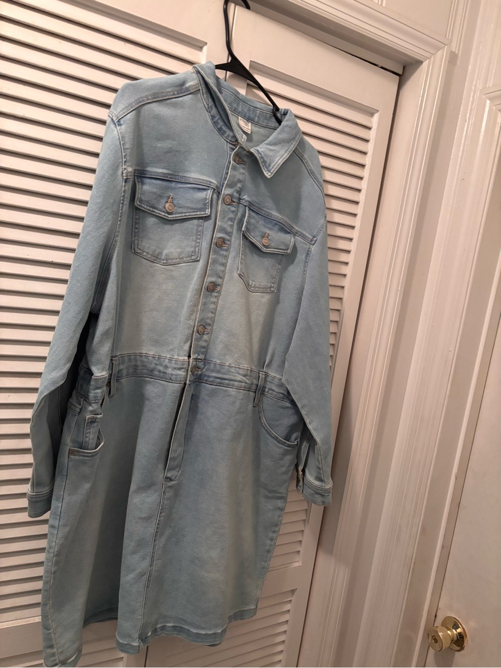 Terra & Sky Light Blue Denim Jacket Dress